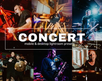 5 CONCERT Lightroom mobiele en desktop-voorinstellingen | Voorinstellingen voor nachtclubs | Voorinstellingen voor livemuziek | Voorinstellingen voor het nachtleven | Voorinstellingen voor evenementen | DJ-voorinstellingen