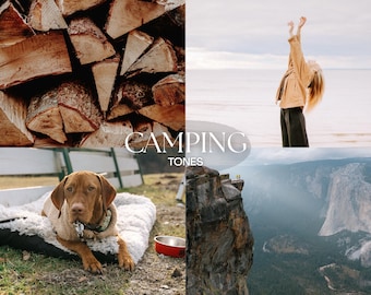 CAMPING TONES Lightroom Presets, 5 Mobile & Desktop Presets, Spring Nature, Outdoor Girl Landscape, Natural, Earthy Cinematic Filter
