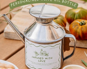 Custom Olive Oil Bottles Wedding Favors, Bottle for Italian Wedding Favors, Personalized Favor, Olive Theme (500 ml)