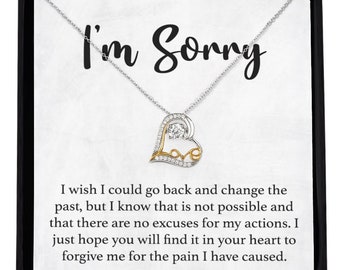 I'm Sorry, Makeup Necklace, Apology Gift, Forgiveness Necklace, I'm sorry necklace, im sorry gift, apology gift for her, Heart Necklace