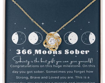 One year sober gift, gift for sobriety , Addiction Recovery Necklace,  Wife Recovery Gifts, AA Gift 18k Gold, new beginning gift for her