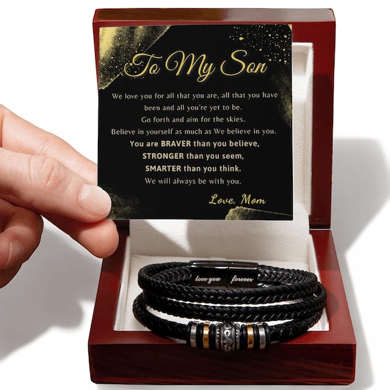 To My Son Bracelet, Gift From Mom, Graduation Bracelet Son