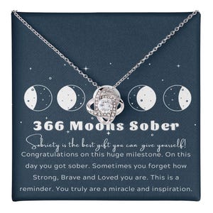 Sobriety Gift For Women, One Year Sober Anniversary Gift, Addiction Recovery Necklace,  Wife Recovery Gifts, AA Gift For Daughter, Love Knot