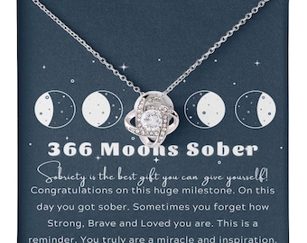 Sobriety Gifts, One Year Sober Anniversary Gift, Addiction Recovery Necklace, Sober Birthday Gift,  AA Gift For Daughter, Love Knot Necklace