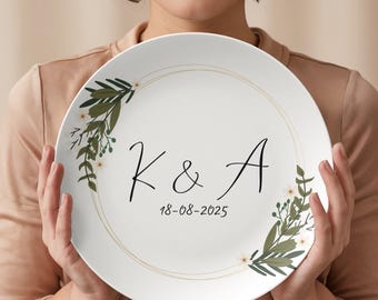 Personalized wedding plate, mr and mrs dinner plate, Personalized bride & groom wedding plate, Anniversary Keepsake, Engagement Gift
