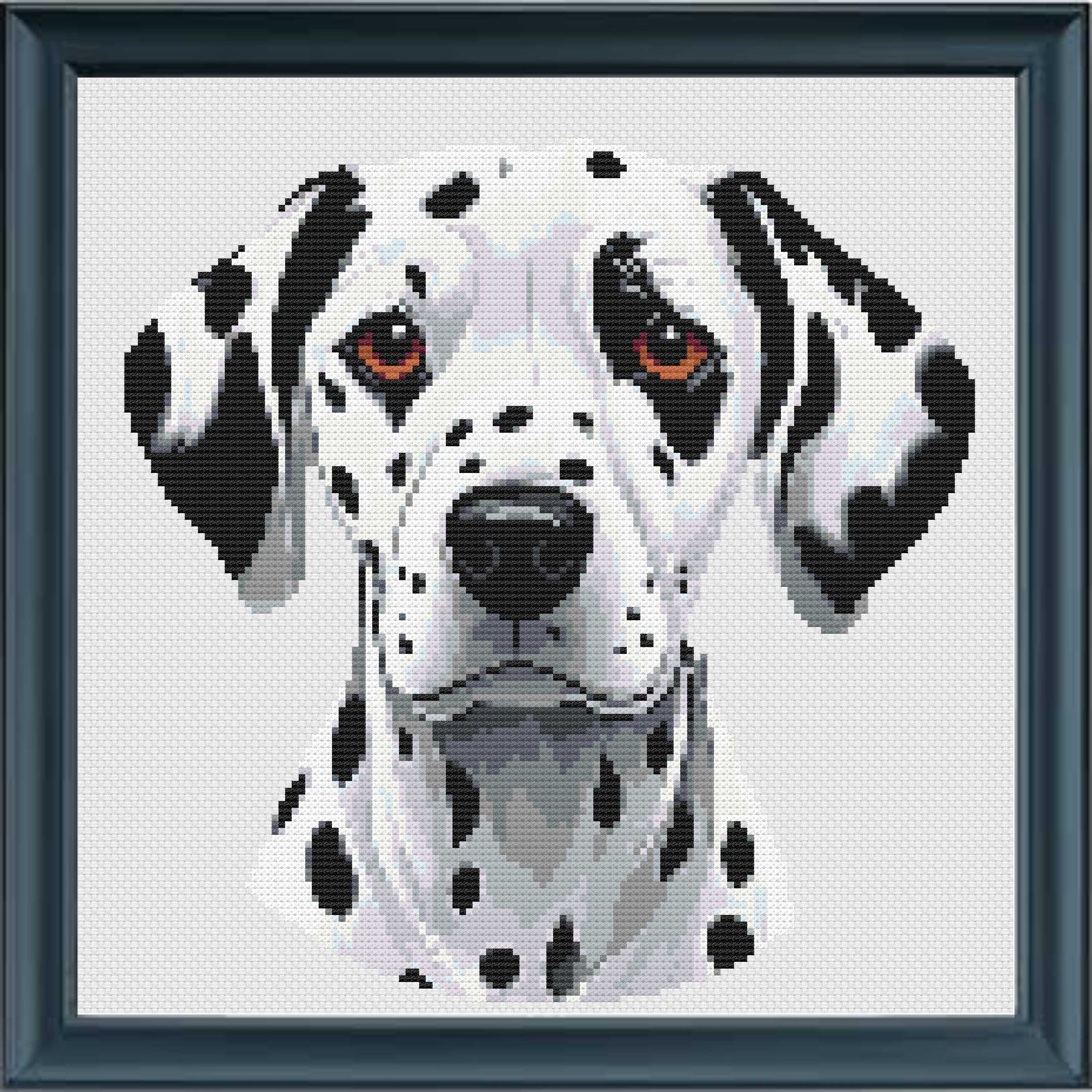 ダルメシアン犬の肖像画のクロスステッチパターン（PDFダウンロード