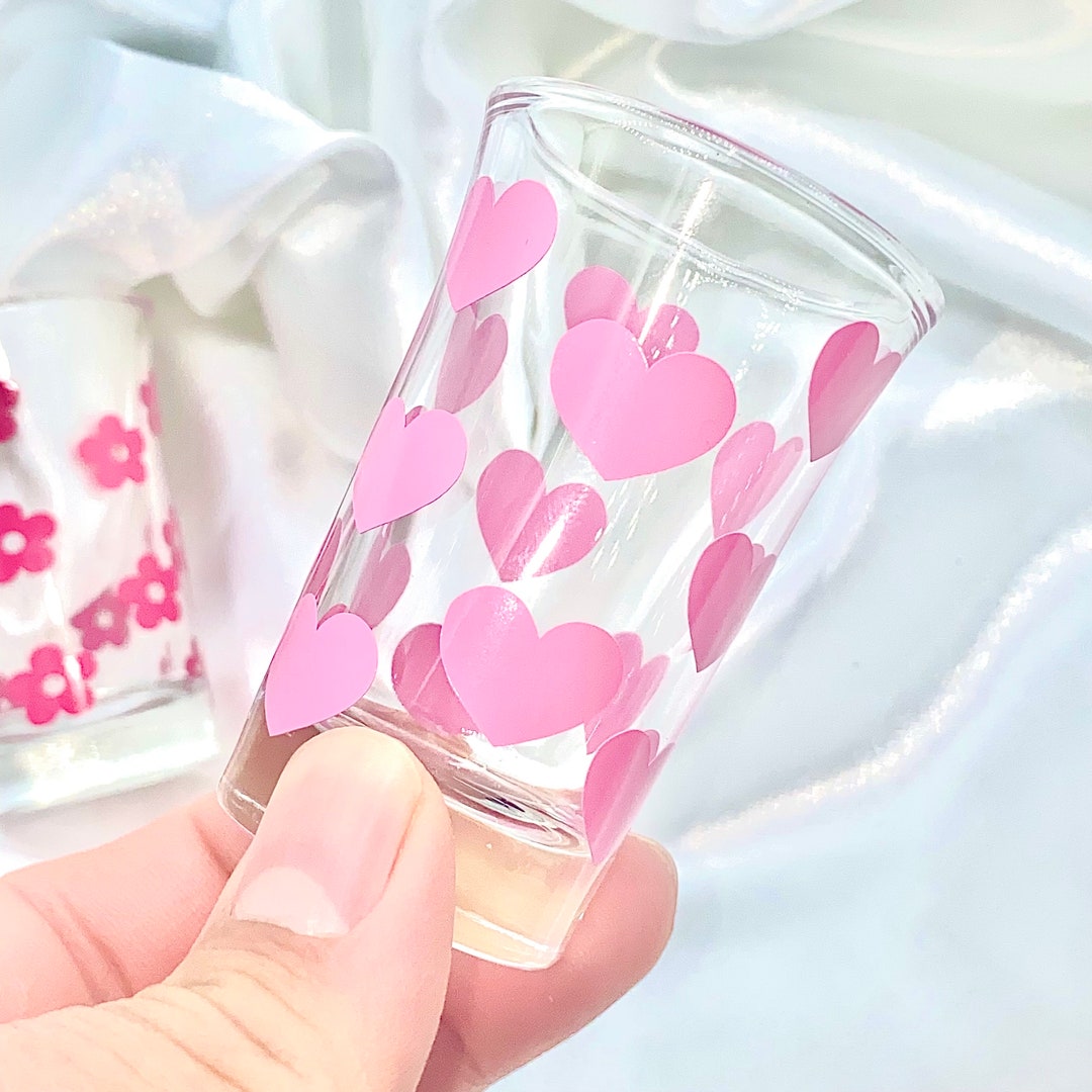 Custom Heart Shot Glass Valentines Shot Glass Vinyl Shot Glass Etsy