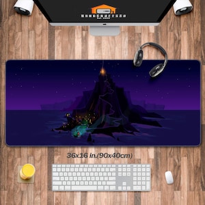 Monkey Island Gaming Desk Pad RVB, Tapis de souris gaming avec éclairage LED pour jeux vidéo, Décoration de bureau, Tapis de souris XXL, Tapis de clavier pour joueur