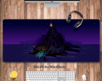 Monkey Island Gaming Desk Pad RGB Gaming Mouse Pad, Video Game LED Light Gaming Desk Mat,Desk Decoration, Mousepads XXL, Gamer Keyboard Mat