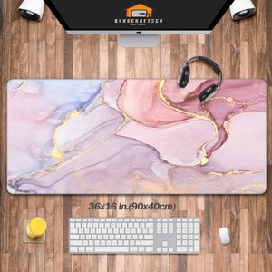Extended Gaming Mouse Pad, Soft Cute Extra Large XXL Waterproof Desk Mouse Keyboard Mat Pad with Non-Slip Rubber Base & Stitched Edges