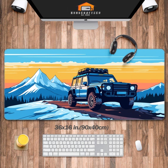 Urban Car Desk mat, Vehicle Lover XXL mousepad, Automotive Desk Accessories, Vintage Desk Pad for keyboard and mouse, Gift for boyfriend