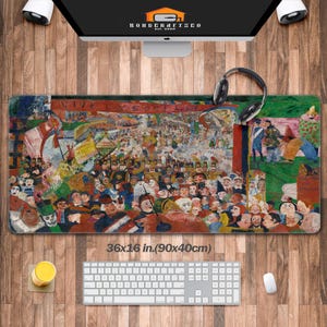 Christ's Entry into Brussels Desk Pad XXL, James Ensor Painting Mouse Pad Large, Aesthetic Gift, artistic gift, Modernism Desk Keyboard Mat