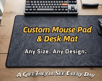 カスタムデスクマット（サイズ指定可） - パーソナライズされたゲーミングマウスパッド - 厚さ3/4mm - 写真ロゴ入りアニメ大型キーボードマット - ギフト