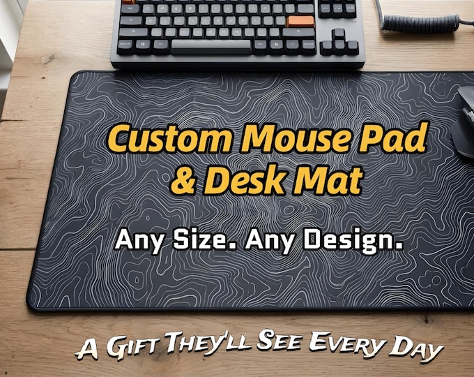Custom Desk Mat Any Size - Personalized Gaming Mouse Pad- 3/4mm Thickness - Photo Logo Anime Large Keyboard Mat - Gifts