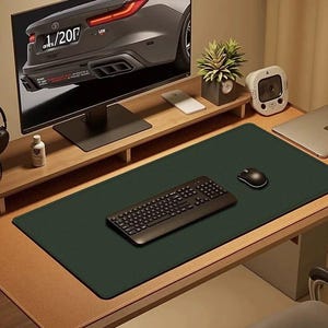 Gepersonaliseerde kurk en lederen bureaumat (10 kleuren), bureaumat aangepast formaat, PU-leer toetsenbord laptop desktopmat, aangepast cadeau, muismat XXL