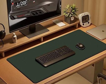 Gepersonaliseerde kurk en lederen bureaumat (10 kleuren), bureaumat aangepast formaat, PU-leer toetsenbord laptop desktopmat, aangepast cadeau, muismat XXL