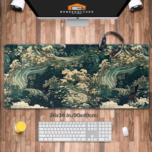 Japansk Seigaiha-skrivbordsunderlägg (4 mönster), Qinghai Wave-musmatta XL, Ukiyoe-skrivbordsmatta, estetisk skrivbordsdekoration, skrivbordsmatta, tangentbordsmatta bild 7