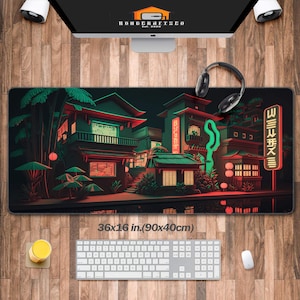 Alfombrilla de escritorio Digital City (3 patrones), alfombrilla de ratón para juegos de neón, alfombrilla de escritorio Vintage Vaporwave Gamer, decoración de escritorio Retrowave, alfombrilla para teclado de ordenador