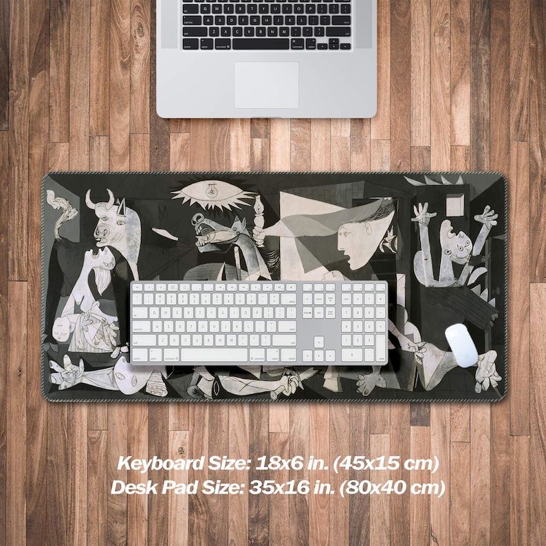 Cubist Computer Guernica Painting Desk Mat Large, Pablo Picasso Mouse Pad XXL Extended ...