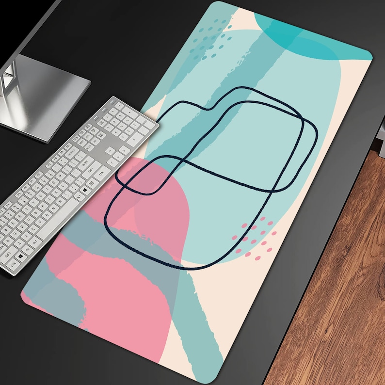 Desk Rug Pattern Mid Century Modern Colors Desk Pad(4 Patterns), Abstract Minimalistic ...