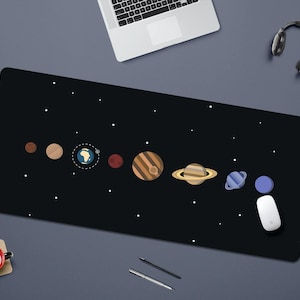 Tapete de mesa do sistema solar, tapete de mesa para jogos do universo, mouse pad espacial XXL, tapete de teclado, tapete de jogo