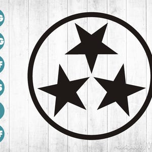 Tennessee Tri Star Svg Png Dxf Eps Pdf | Staatsvlag vector gesneden bestand | Cricut silhouet vinyl sticker ontwerp | Directe digitale download