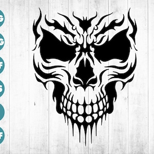 Ghost Skull Svg, Skull Tattoo, Human Skull, Skeleton Face, Dead Head Scary Evil, Sugar Skull, Png, Vector, Clipart, Eps, Cricut, Silhouette
