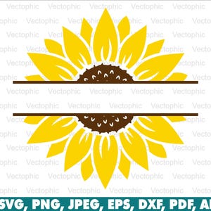 Sunflower Monogram Svg, Name Frame Svg, clipart, vector, cut file, png, silhouette, sublimation, cricut, icon, instant download