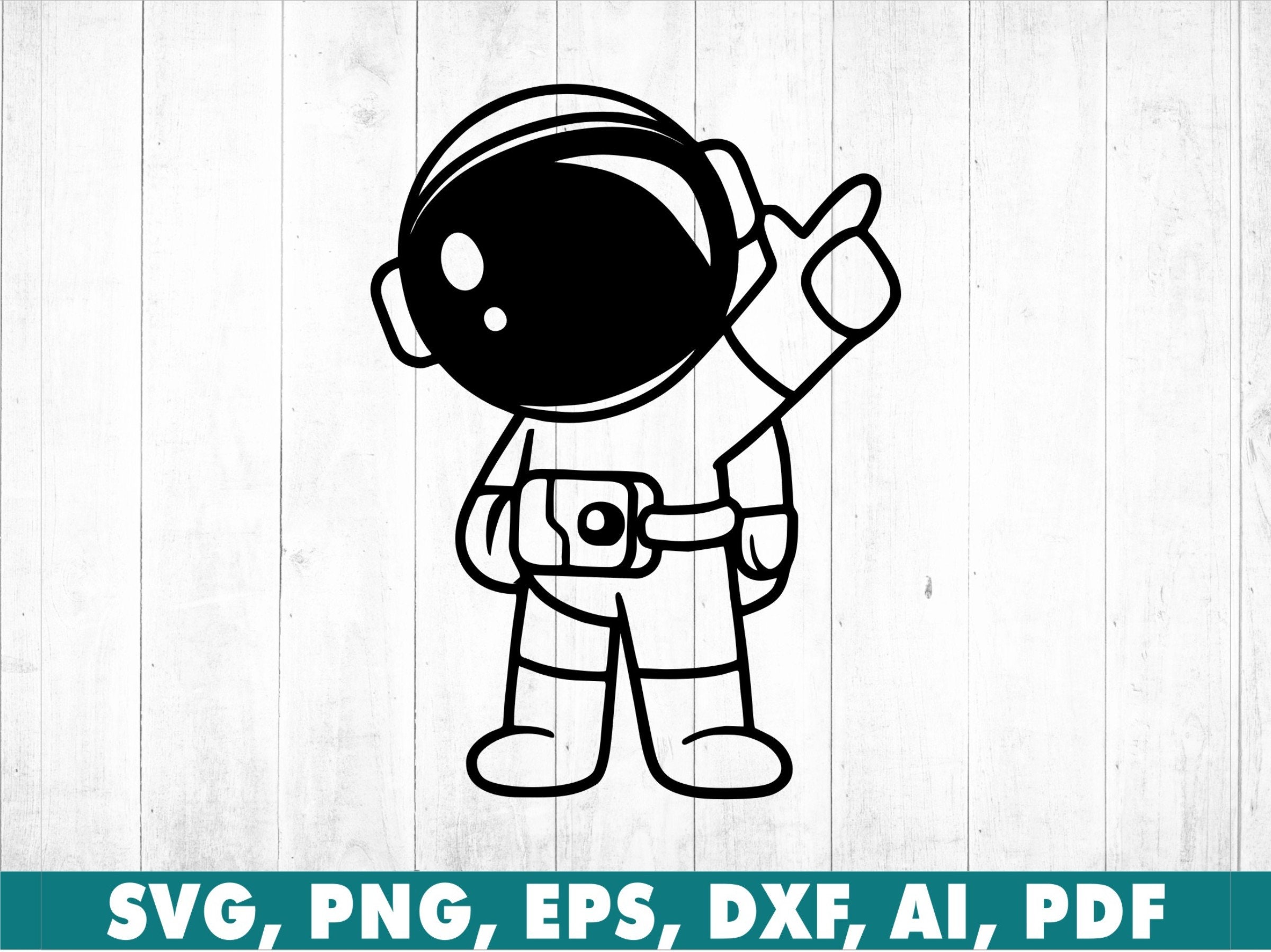 Baby Astronaut Svg Cool Astronaut in Space Black and White - Etsy