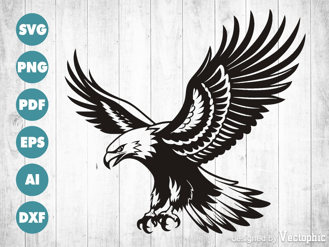 Flying Eagle SVG, Eagle Vector, Majestic Eagle Design for Cricut ...
