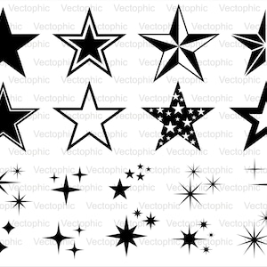 Bundle SVG étoiles, Sparkle Stars SVG, Svg étoiles, Clipart étoile, étoiles brillantes, étoiles scintillantes, téléchargement immédiat, fichier de coupe Cricut, Silhouette
