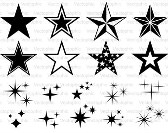 Bundle SVG étoiles, Sparkle Stars SVG, Svg étoiles, Clipart étoile, étoiles brillantes, étoiles scintillantes, téléchargement immédiat, fichier de coupe Cricut, Silhouette