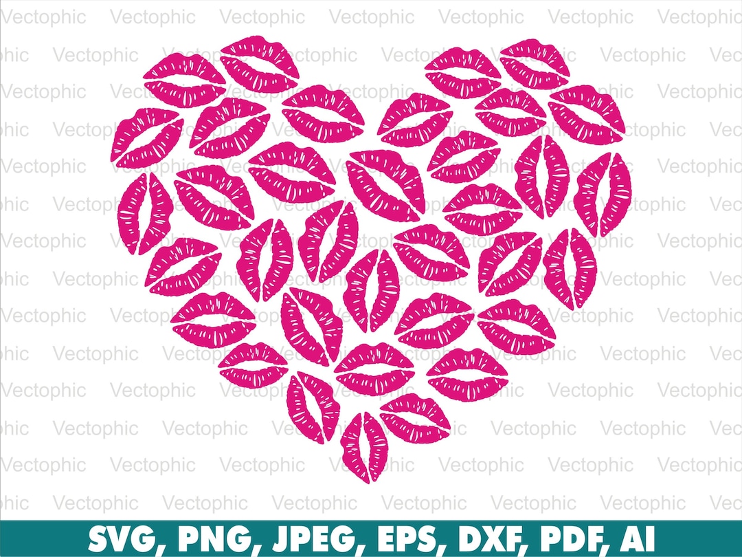 Heart Problem Lips Lips Heart Svg, Kiss Love Heart Svg, Png, Vector, Design, Cricut ...