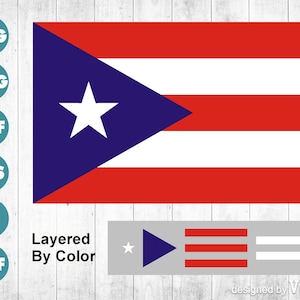 Puerto Rico Flag Svg Png Dxf Eps Pdf | Puerto Rican Flag Clipart | Instant Download | Cricut, Laser, Cutfile, Sublimation, Commercial Use