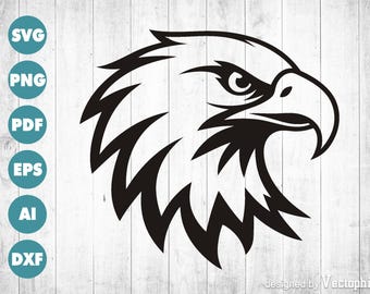 Weißkopfseeadler Kopf SVG, Adler Cutfile für Cricut & Silhouette, Amerikanischer Adler Digital Download, Wildtier Clipart für DIY Handwerk