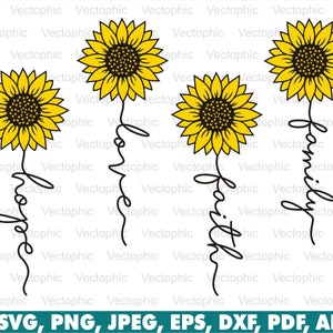 Sunflower Inspirational Saying Svg, clipart, vector, cut file, png, silhouette, sublimation, cricut, icon, instant download