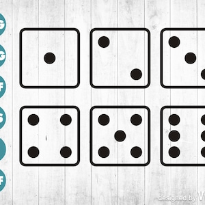 Dice Faces Set 1,Transparent, SVG PNG DXF Files for Dice Design, Printable Dice, Digital Dice Faces for Crafting & Games, Instant Download