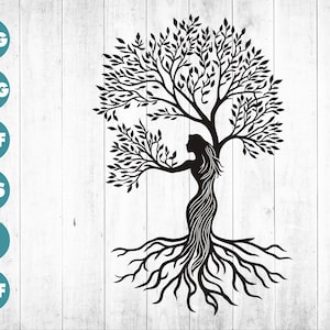 Árvore da Vida Svg, Árvore Genealógica Svg, Mulheres Árvore Png, Mãe Natureza, Planta, vetor, design, cricut, sublimação, clipart, silhueta, dxf.