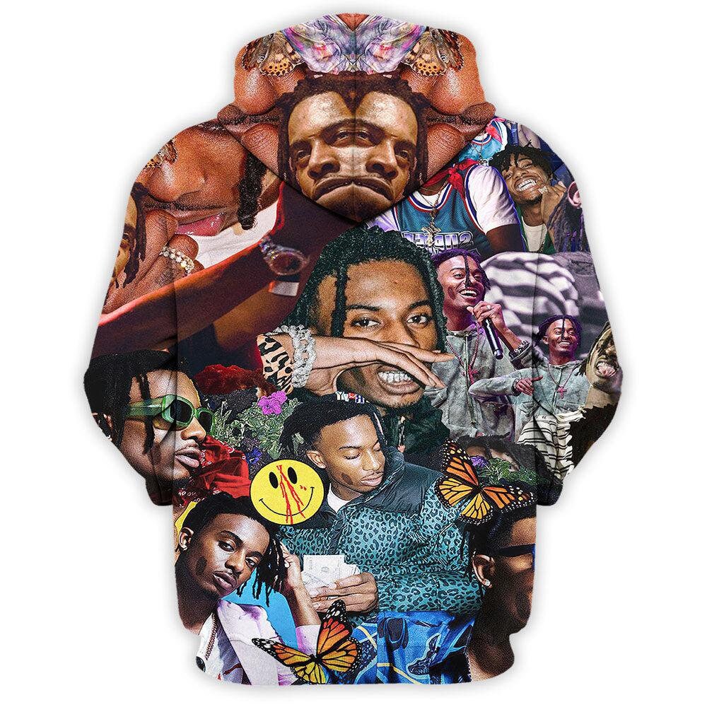 Playboi Carti Pattern Vintage Hip Hop 90s Retro 3D Hoodie sold by ...