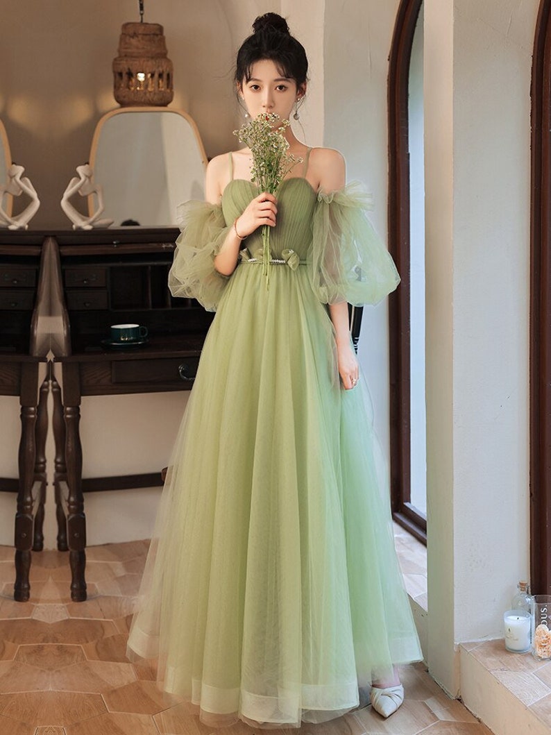 Green Gown Dress Green Prom Dress Green Tulle Dress - Etsy
