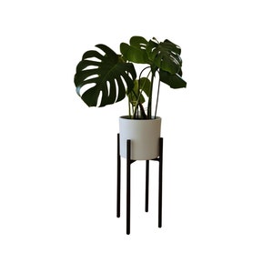Zwarte metalen plantenstandaard voor binnen - moderne minimalistische bloempothouder voor stijlvolle woondecoratie - handgemaakt diameter 18-30 cm hoogte 51/61/71/81 cm