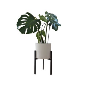 Double-Sided Indoor Plant Stand - Black Metal, for 20-30cm Pot Size, Stylish Home Decor, modern, elegance, loft