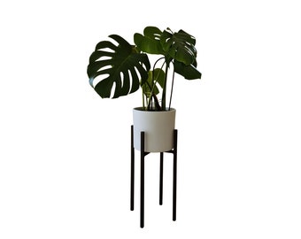 Indoor Black Metal Plant Stand - Modern Minimalist Flower Pot Holder for Stylish Home Decor - Handmade diameter 20-30cm height 51/61/71cm