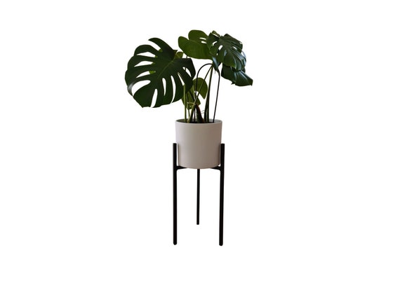 Maßgefertigter Pflanzenständer Metall Schwarz, Blumenständer nach Maß für 15-30cm Töpfe, Industrial Schwerlast Ständer