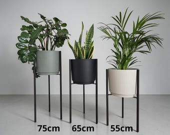 Plantenstandaard met hoes 28 cm hoog – metalen standaard voor de woonkamer, gelast staal, geen montage nodig, Poolse productie