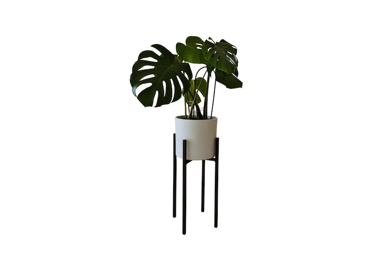 Indoor Black Metal Plant Stand Modern Minimalist Flower Pot Holder for