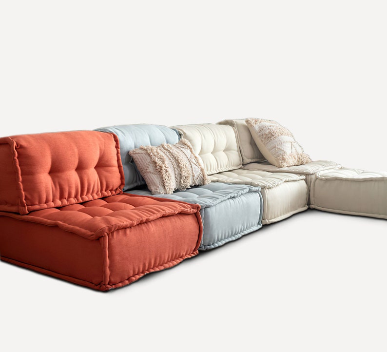 Floor Cushion Sofa Seat With Backrest / Japanese Inspired Style