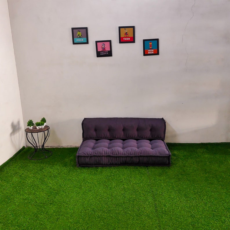 Floor Cushion Sofa Seat With Backrest / Japanese Inspires Style