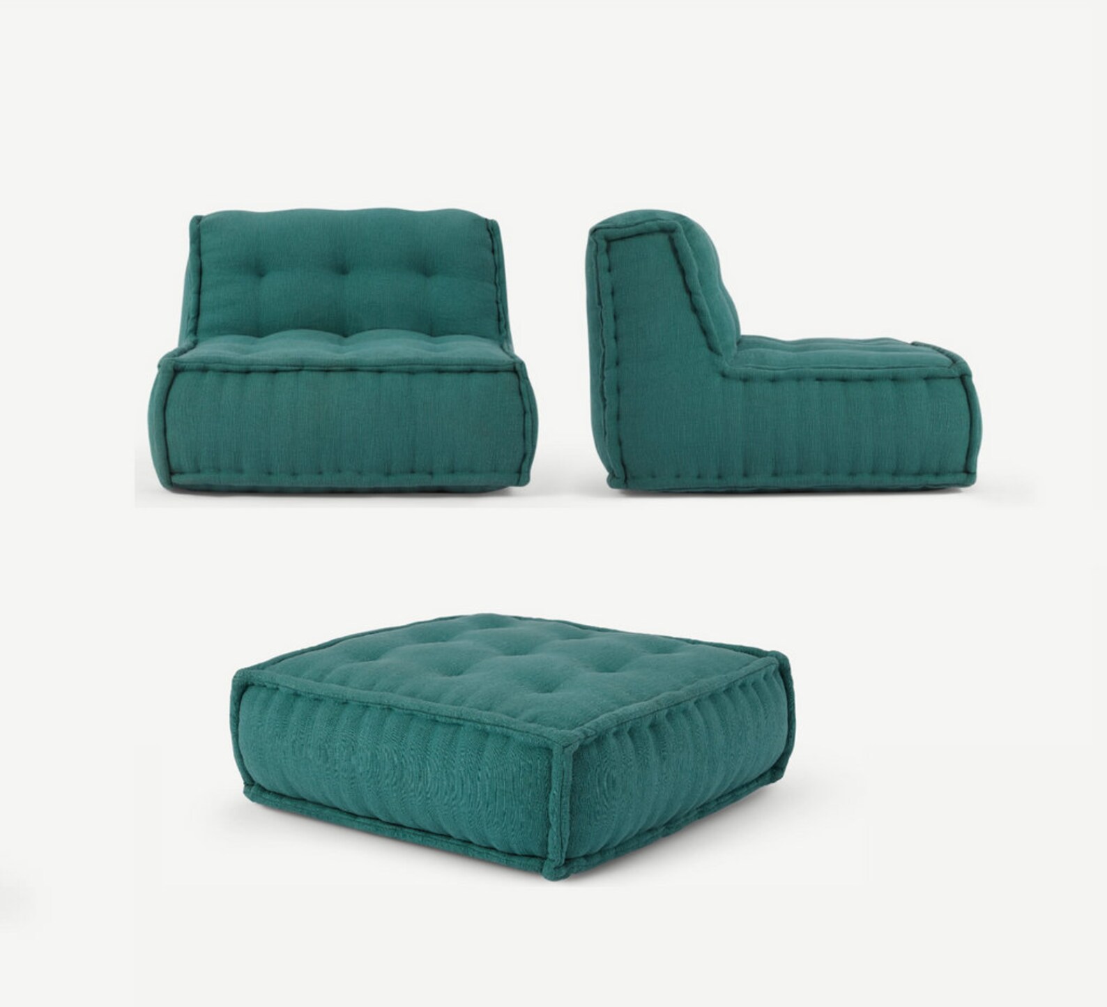 Floor Cushion Sofa Seat With Attached Backrest / Japanese Inspired