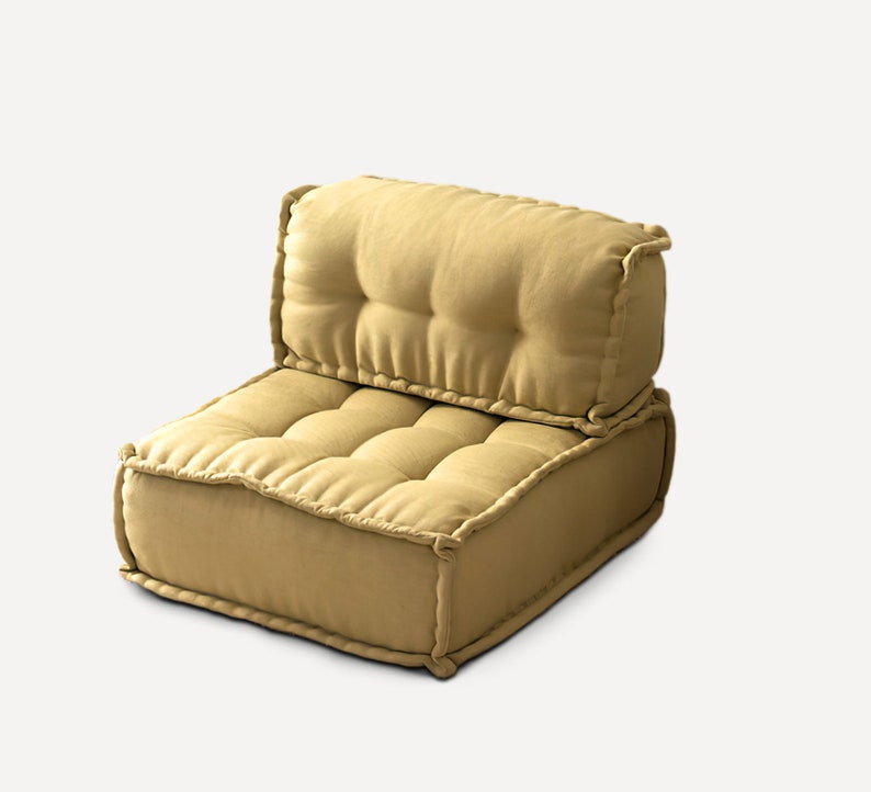 Floor Cushion Sofa Seat With Backrest / Japanese Inspired Style